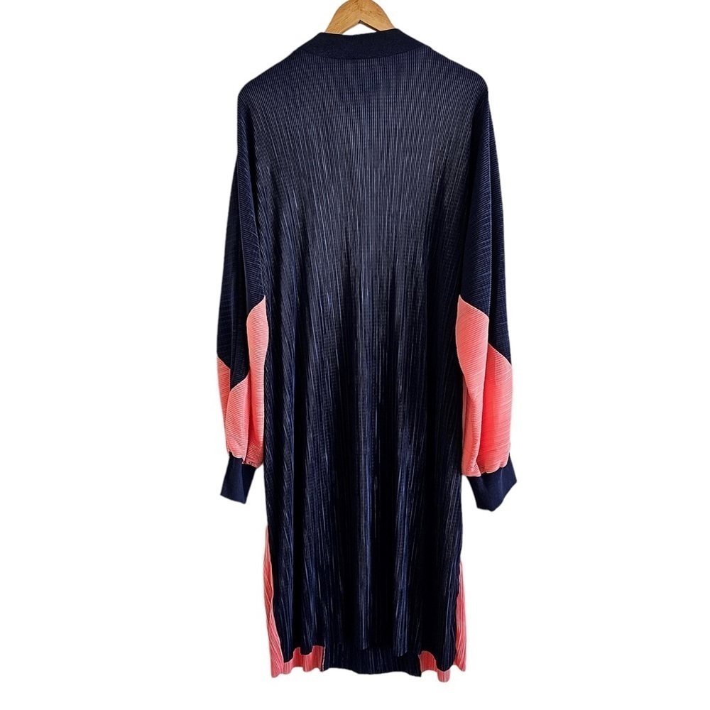 ASOS Curve colour block plisse sweat dress coral navy blue size 18 NWT - Picture 5 of 13